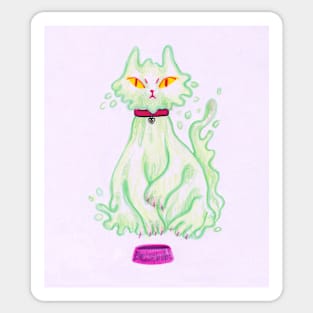 Green Ghost Cat Sticker